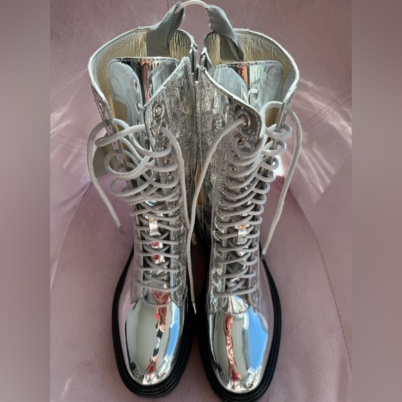 Jimmy Choo Patent Leather Ankle Boots in Silver - Picture 5 of 12